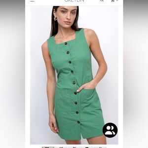 Greylin Silani Button-Front Cotton Mini Dress